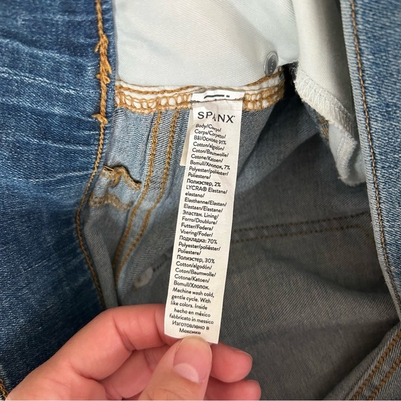 NWT Spanx Seamed Front Wide Leg Jean in Vintage Indigo 1X - Picture 15 of 16